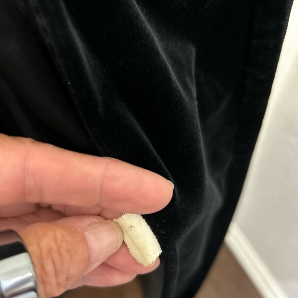 VTG Brittany Bay by Bernard Casual Women S Black Velvet Maxi Trench Coat Witchy - Picture 11 of 14